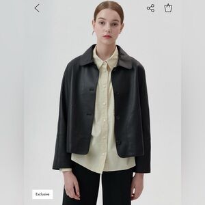 NWT Real Leather Women's Classic Black Jacket LeftSeoul, size M